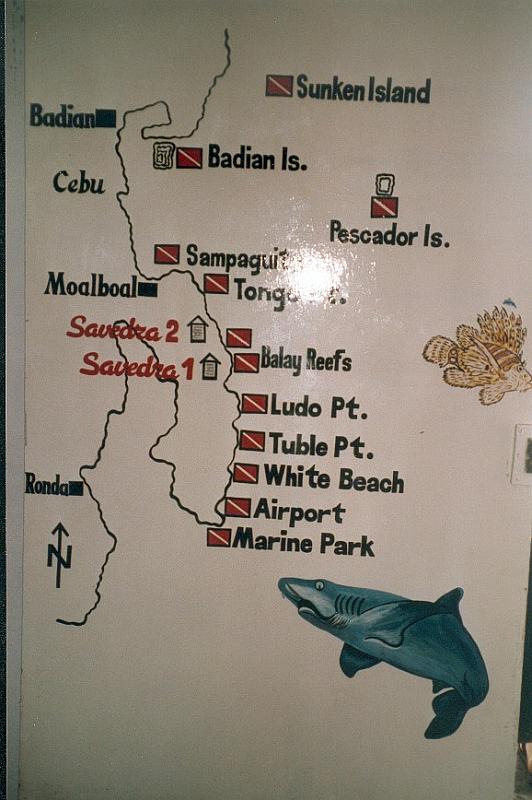 The dive spots in Moalboal